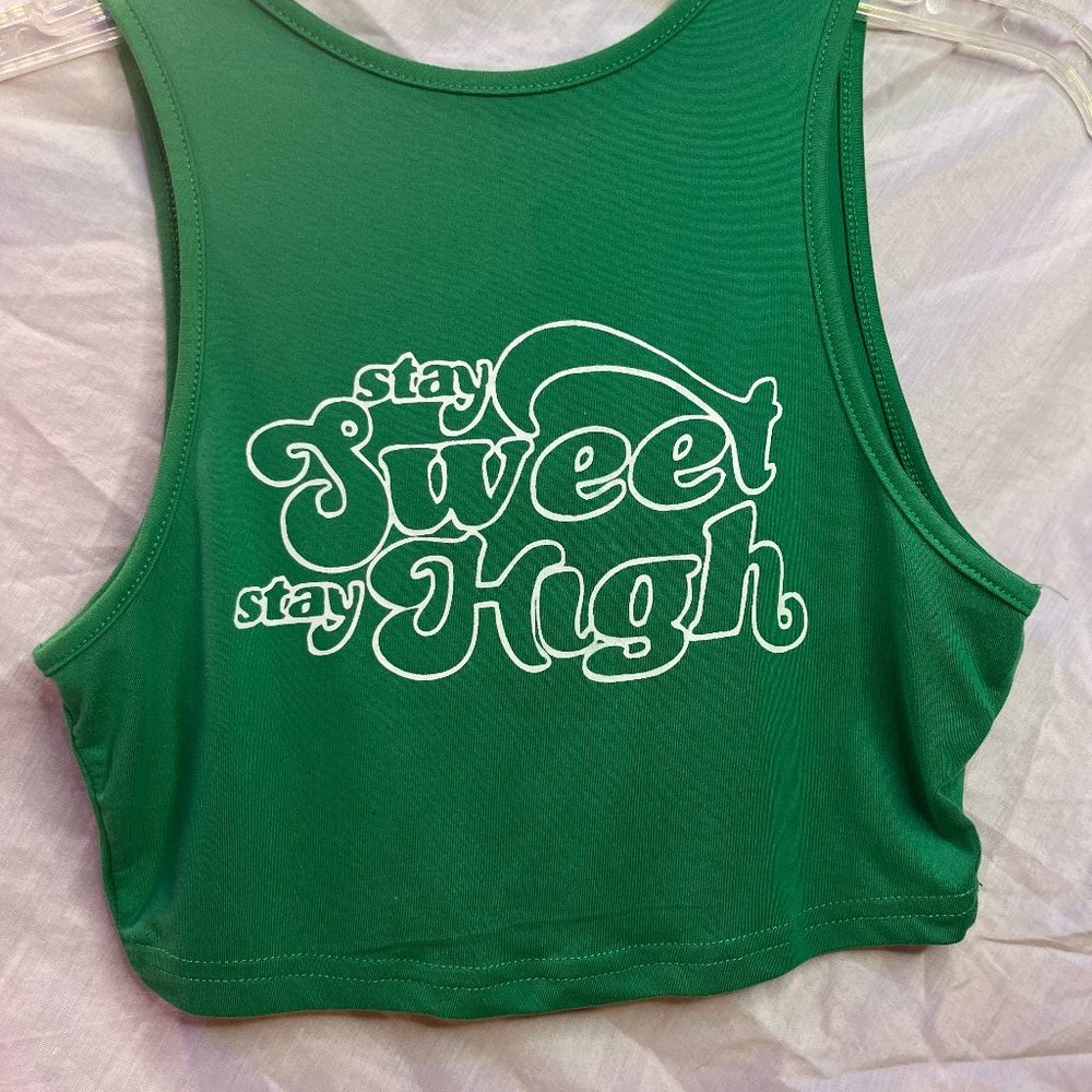 Green crop top
